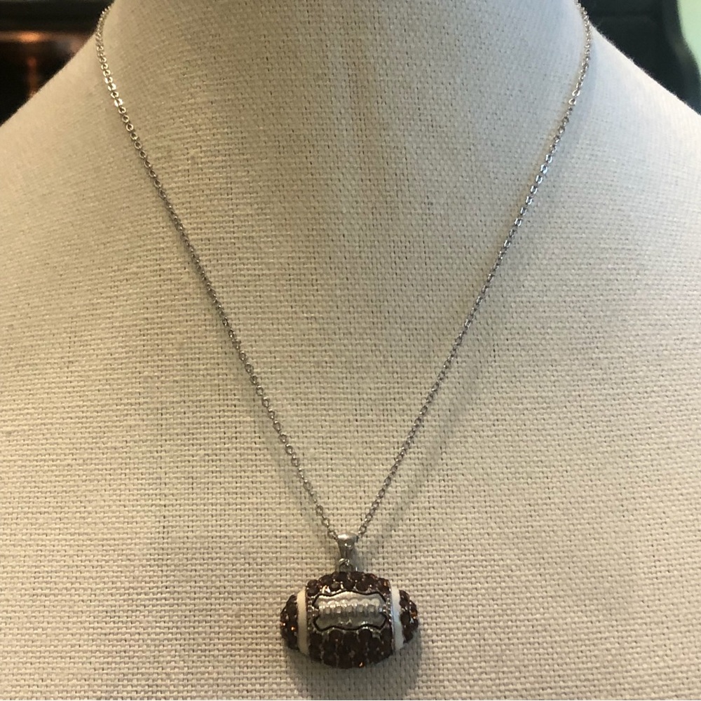 3/$20 Rhinestone Football Necklace - Picture 4 of 7